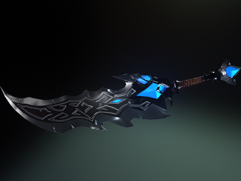 Blade of the Forsaken Stylized Fantasy Sword Model 3D