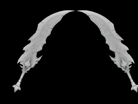 Blade of the Forsaken Stylized Fantasy Sword 3D Model