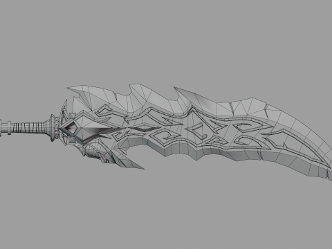 Blade of the Forsaken Stylized Fantasy Sword 3D Модель