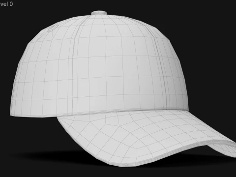 Premium Baseball Cap Realistic Blank Cap Low-poly 3D Model