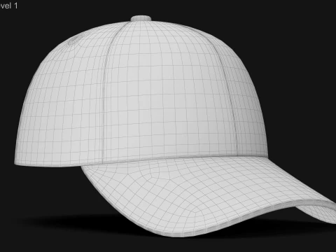 Premium Baseball Cap Realistic Blank Cap Low-poly 3D Model