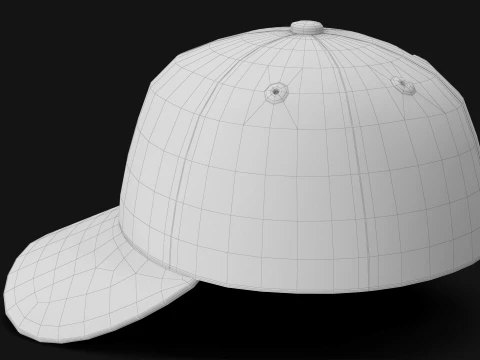 Premium Baseball Cap Realistic Blank Cap Low-poly 3D Model