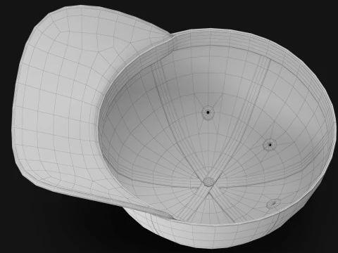 Premium Baseball Cap Realistic Blank Cap Low-poly 3D Model