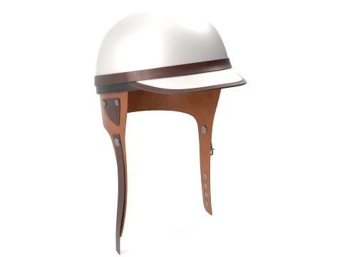 Formule 1 racehelm 1950 stijl wit 3D Model