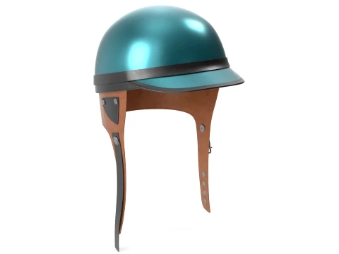 Casco de carreras de F&oacute;rmula 1 Estilo 1950 Verde Low-poly Modelo 3D