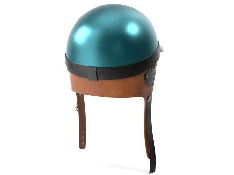 Formula 1 Racing Helmet 1950 Style Green Low-poly 3D Model