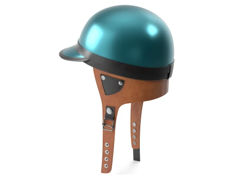 Formula 1 Racing Helmet 1950 Style Green Low-poly 3D Model