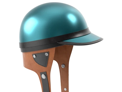 Formula 1 Racing Helmet 1950 Style Green Low-poly 3D Model