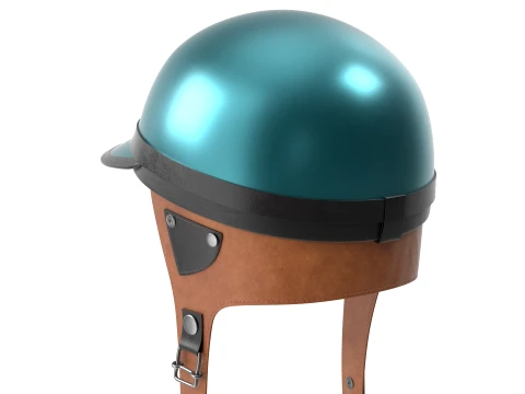 Formula 1 Racing Helmet 1950 Style Green Low-poly 3D Model