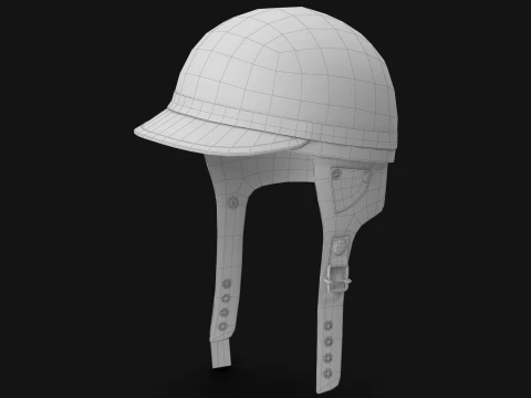 Formula 1 Racing Helmet 1950 Style Green Low-poly 3D Model