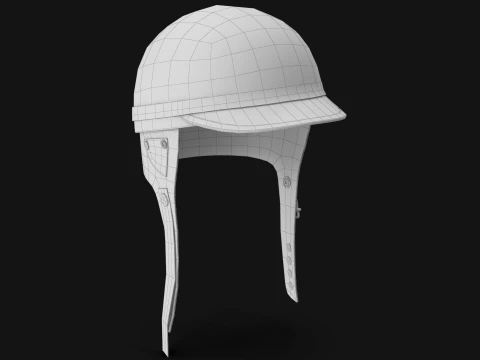 Formula 1 Racing Helmet 1950 Style Green Low-poly 3D Model