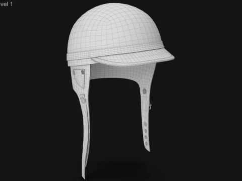 Formula 1 Racing Helmet 1950 Style Green Low-poly 3D Model