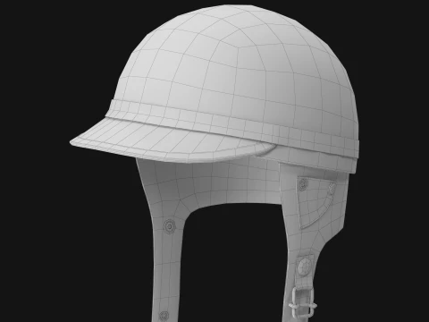 Formula 1 Racing Helmet 1950 Style Green Low-poly 3D Model