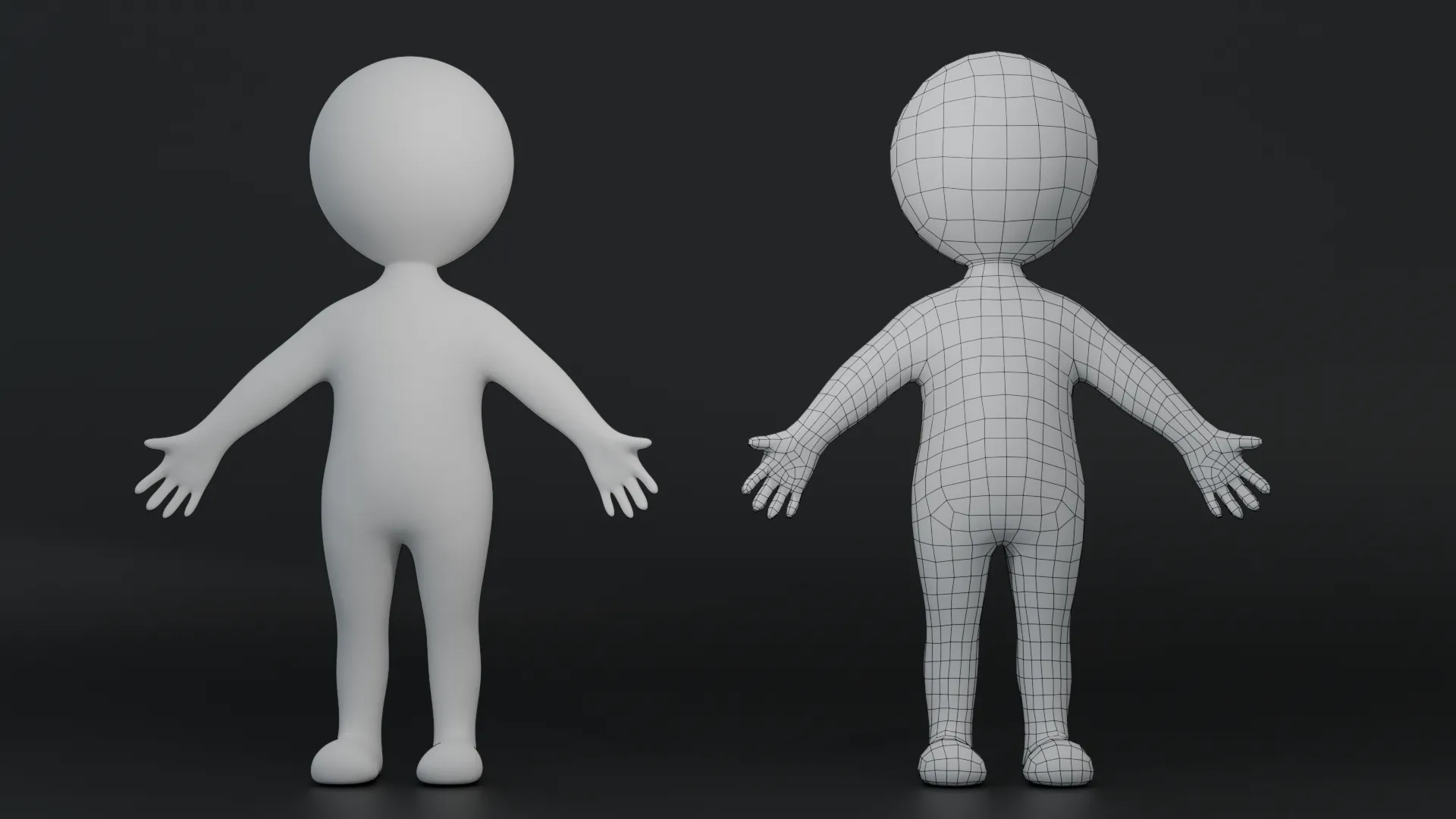 Stickman Character 3D Model .c4d .max .obj .3ds .fbx .stl .blend 