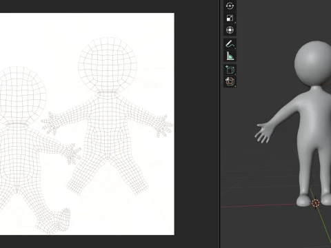 Stickman Character 3D Model