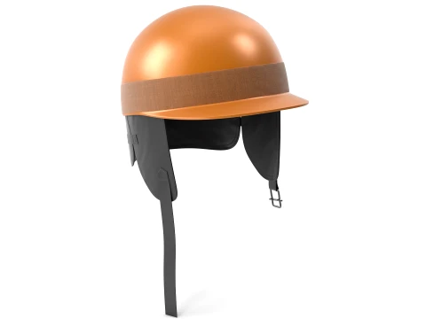 Formula 1 Racing Helmet 1951 Style Yellow Low-poly 3D Model