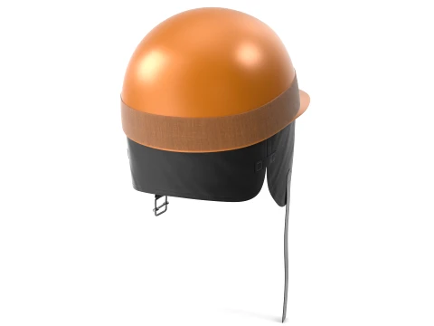 Formula 1 Racing Helmet 1951 Style Yellow Low-poly 3D Model