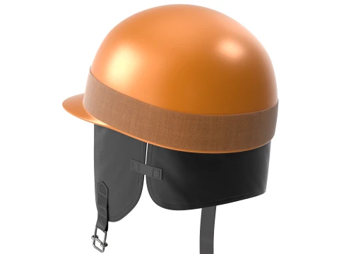Formula 1 Racing Helmet 1951 Style Yellow Low-poly 3D Model