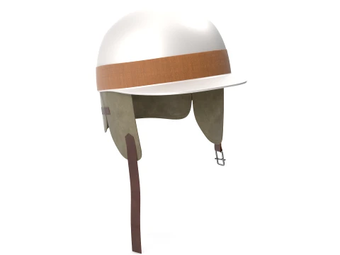 Formula 1 Racing Helmet 1951 Style White 3D Model