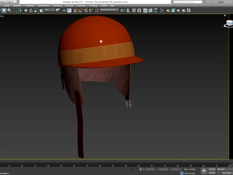 Vintage Formula 1 Racing Helmet 1951 Classic Motorsport Asset Low-poly 3D Model