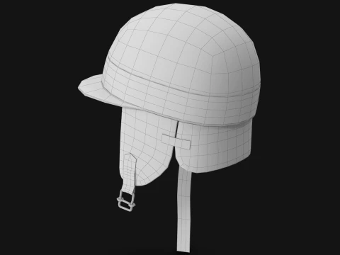 Vintage Formula 1 Racing Helmet 1951 Classic Motorsport Asset Low-poly 3D Model
