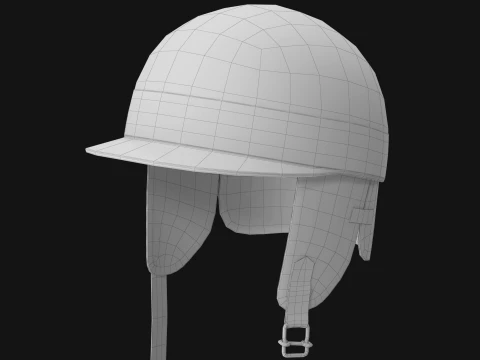 Vintage Formula 1 Racing Helmet 1951 Classic Motorsport Asset Low-poly 3D Model