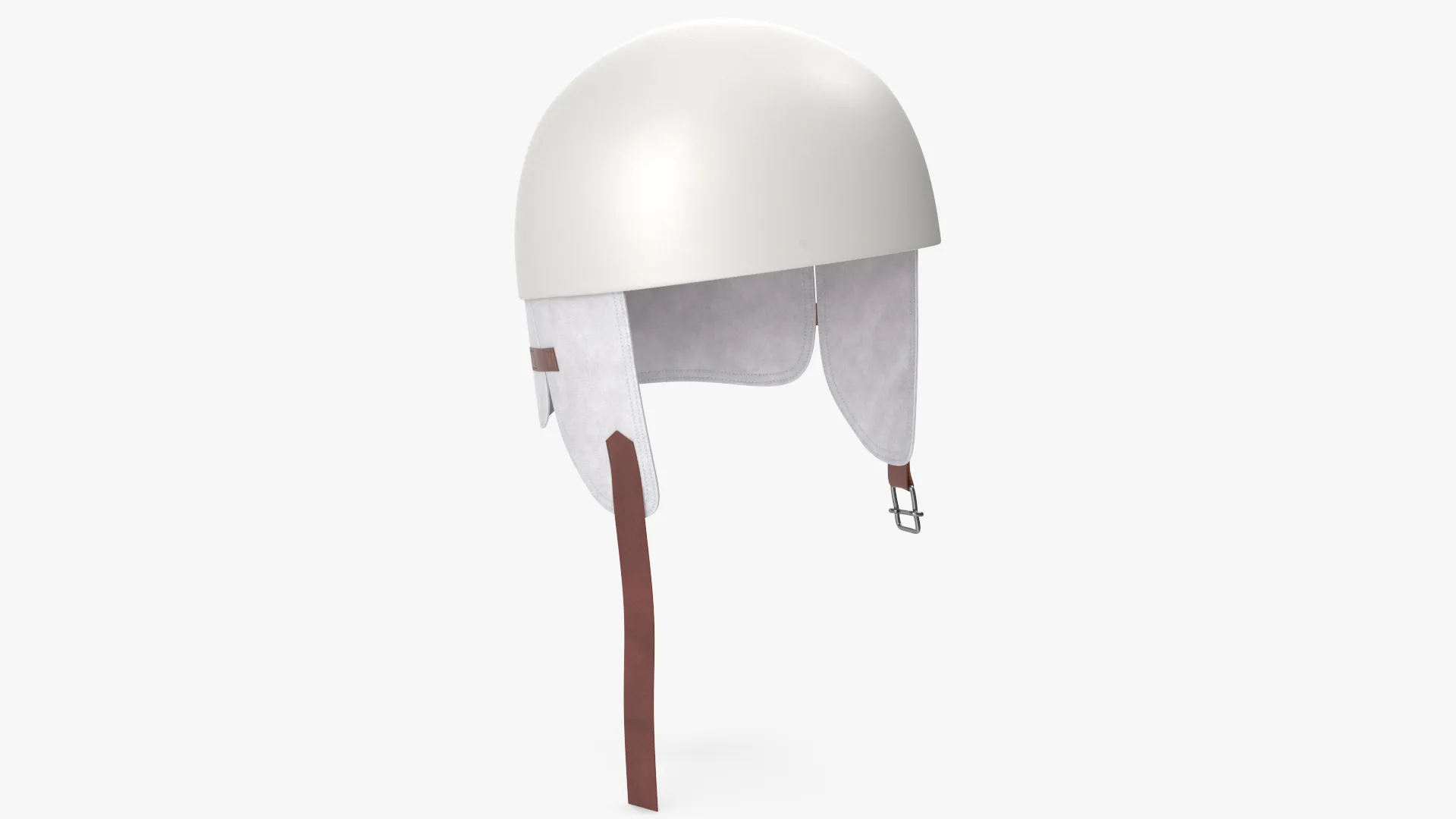 Vintage Formula 1 Recing Helmet 1952 White Low-poly 3D Model .c4d .max .obj .3ds .fbx .stl .blend 