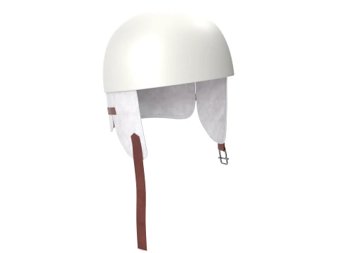 Casco de recreo de F&oacute;rmula 1 vintage 1952 Blanco Low-poly Modelo 3D