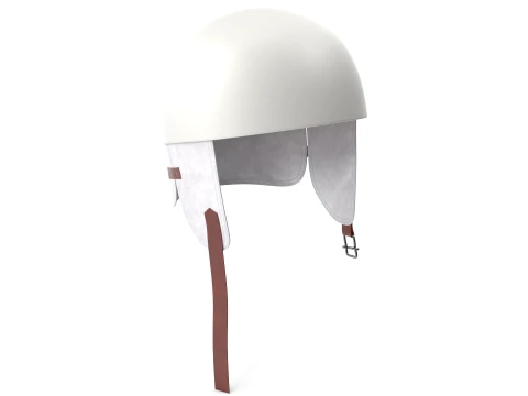 Vintage Formula 1 Recing Helmet 1952 White Low-poly 3D Model