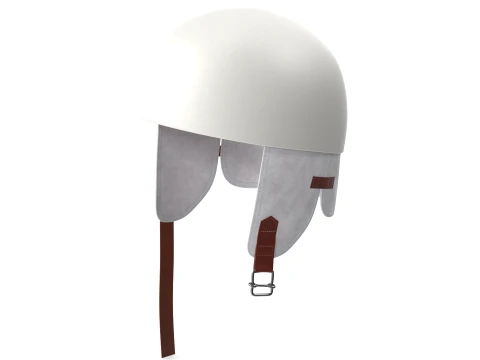 Vintage Formula 1 Recing Helmet 1952 White Low-poly 3D Model