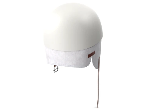 Vintage Formula 1 Recing Helmet 1952 White Low-poly 3D Model