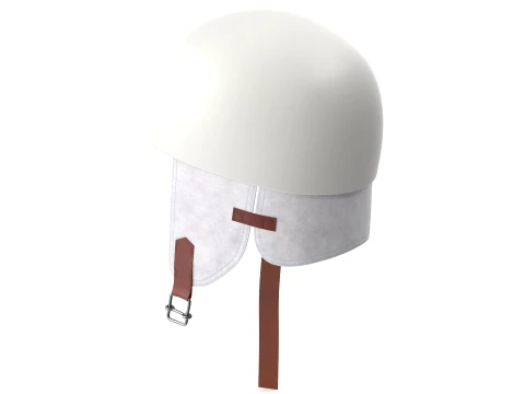 Vintage Formula 1 Recing Helmet 1952 White Low-poly 3D Model