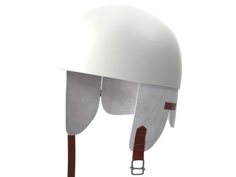 Vintage Formula 1 Recing Helmet 1952 White Low-poly 3D Model