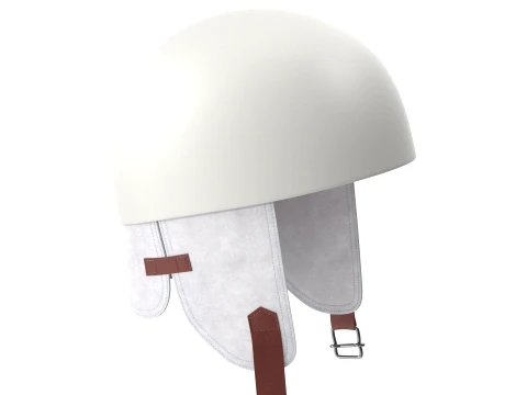 Vintage Formula 1 Recing Helmet 1952 White Low-poly 3D Model