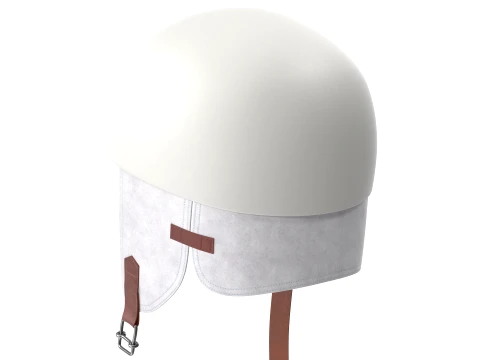 Vintage Formula 1 Recing Helmet 1952 White Low-poly 3D Model