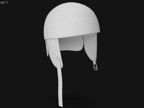 Vintage Formula 1 Recing Helmet 1952 White Low-poly 3D Model