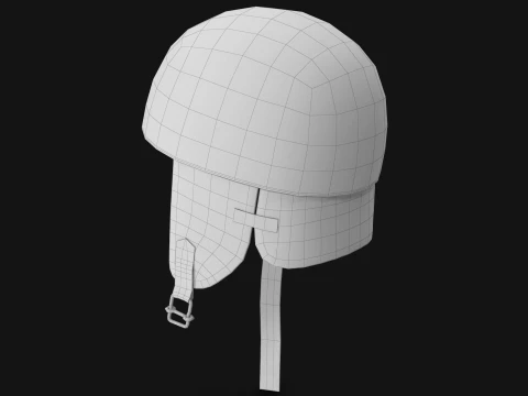 Vintage Formula 1 Recing Helmet 1952 White Low-poly 3D Model