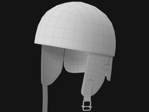 Vintage Formula 1 Recing Helmet 1952 White Low-poly 3D Model