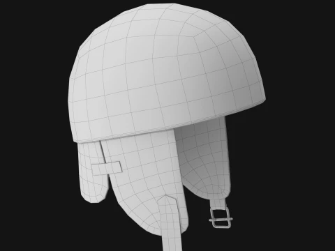 Vintage Formula 1 Recing Helmet 1952 White Low-poly 3D Model