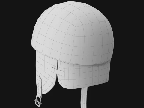 Vintage Formula 1 Recing Helmet 1952 White Low-poly 3D Model