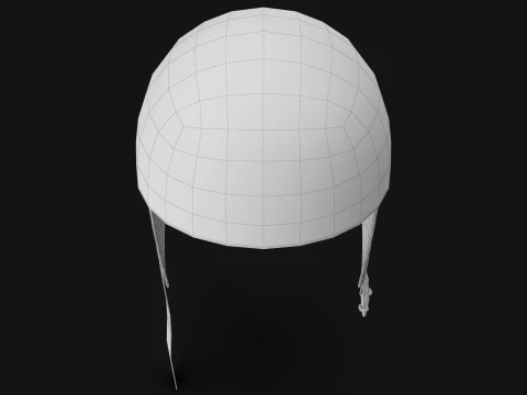 Vintage Formula 1 Recing Helmet 1952 White Low-poly 3D Model