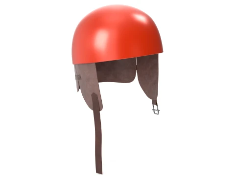 Casco F&oacute;rmula 1 Racing Estilo 1952 Naranja Modelo 3D
