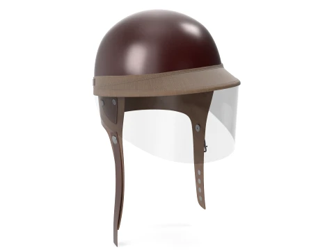 Vintage Yarış Kaskı Yarış Kaskı 1958 Stil Kahverengi 3D Model