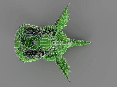 Cute Baby Green Dragon Low-poly 3D Model