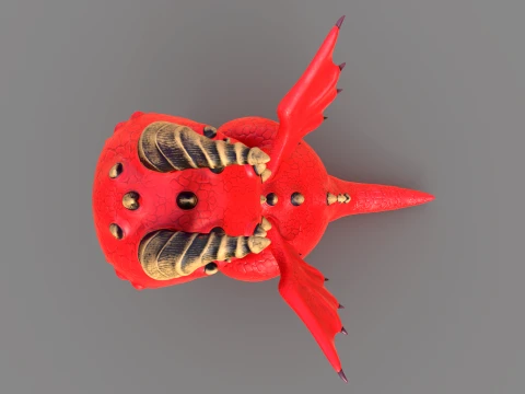Cute Baby Red Dragon Stylized Fantasy Creature Low-poly 3D Model