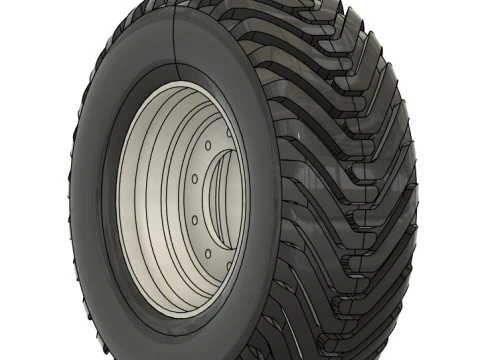 Tire with rim for agricultural trailer 3D Print Model