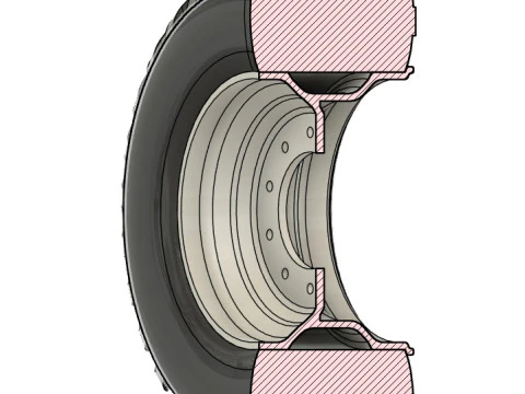 Tire with rim for agricultural trailer 3D Print Model