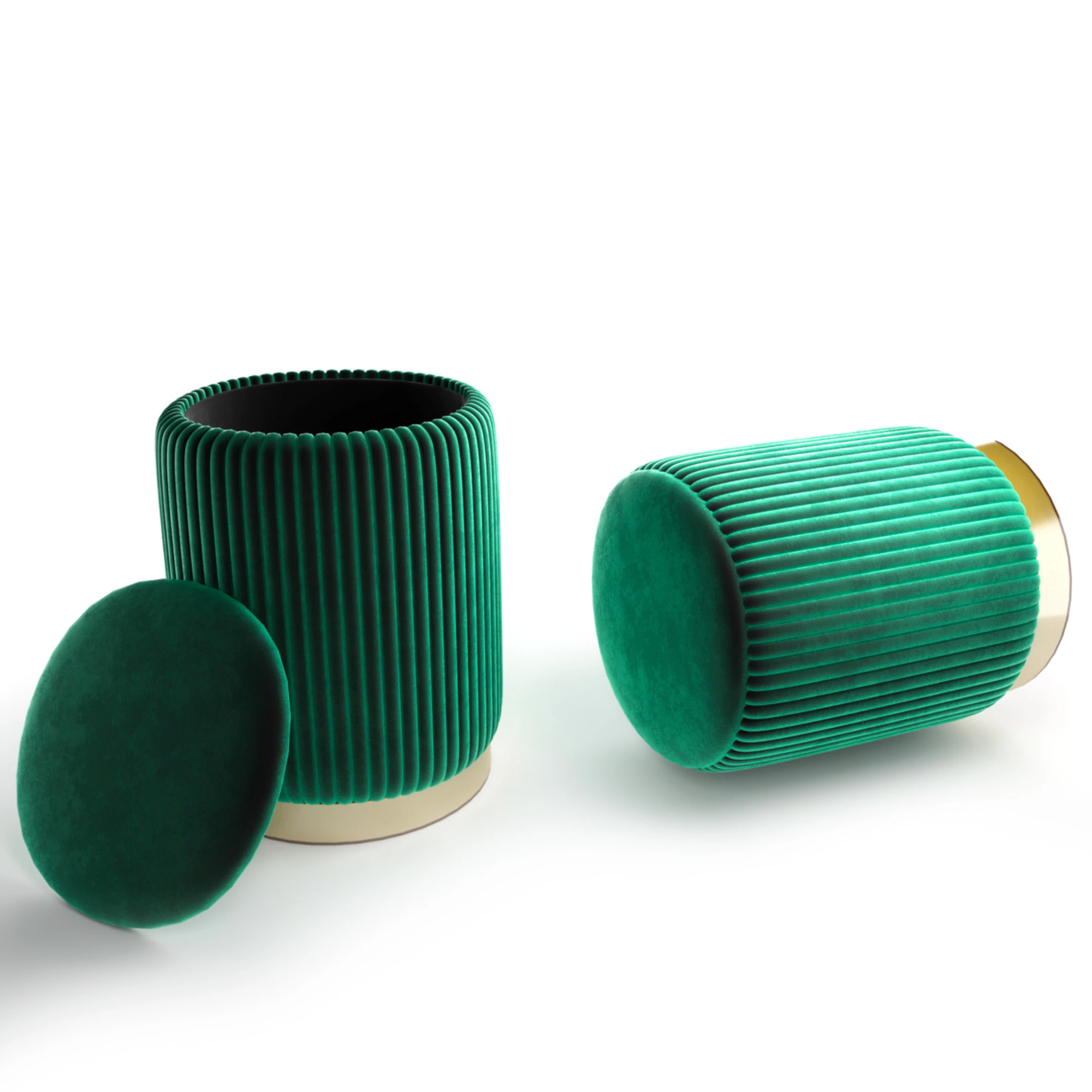 Velvet Pouf 3D Model .c4d .max .obj .3ds .fbx .stl .blend 