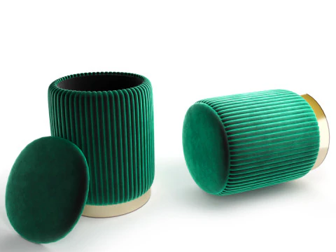 Бархатный пуф 3D Модель