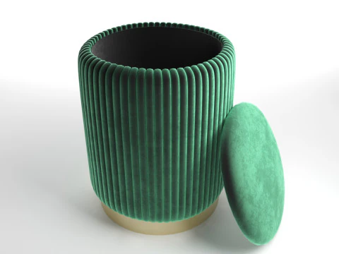 Velvet Pouf 3D Model